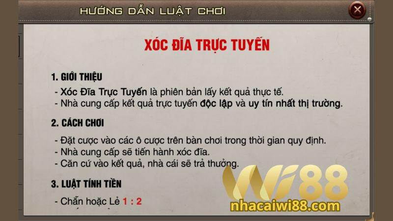 Các quy tắc quan trọng trong game Xóc Đĩa tại Wi88