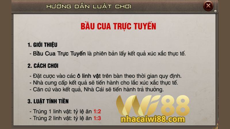 Hướng dẫn tham gia Bầu Cua online cho tân thủ Wi88 Hướng dẫn tham gia Bầu Cua online cho tân thủ Wi88