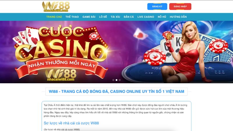 Sơ lược về nhà cái cá cược Wi88