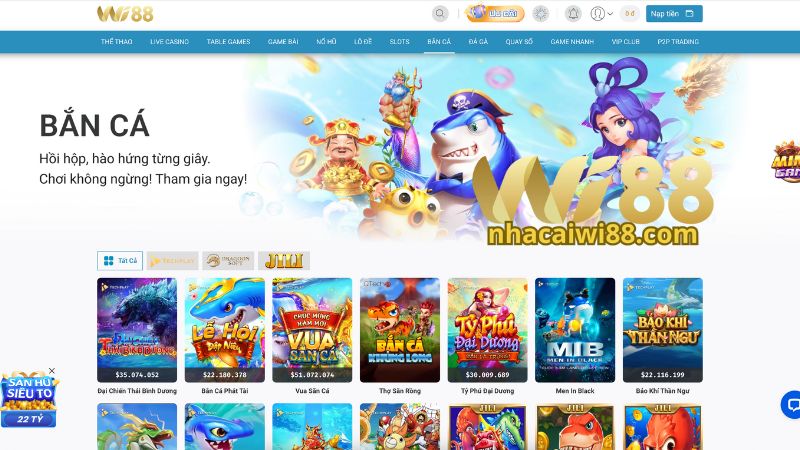 Tổng quan về sảnh game bắn cá tại Wi88 Tổng quan về sảnh game bắn cá tại Wi88