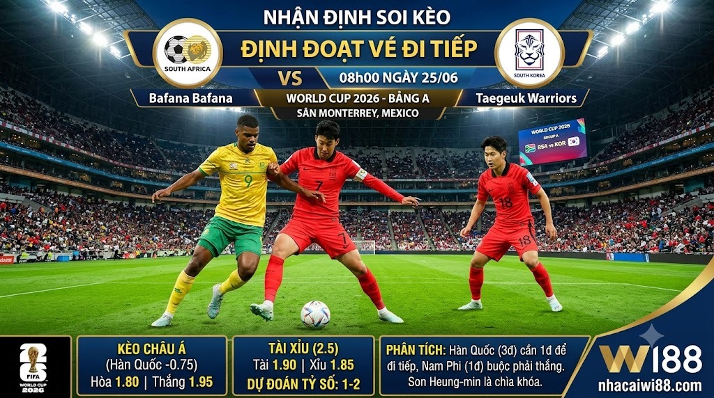 Nhận Định Soi Kèo South Africa vs South Korea 08h00 Ngày 25/06: Định Đoạt Vé Đi