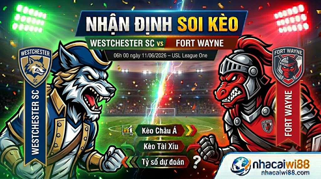 Nhận định soi kèo Westchester SC vs Fort Wayne 06h 00 ngày 11/06/2026 – USL League One
