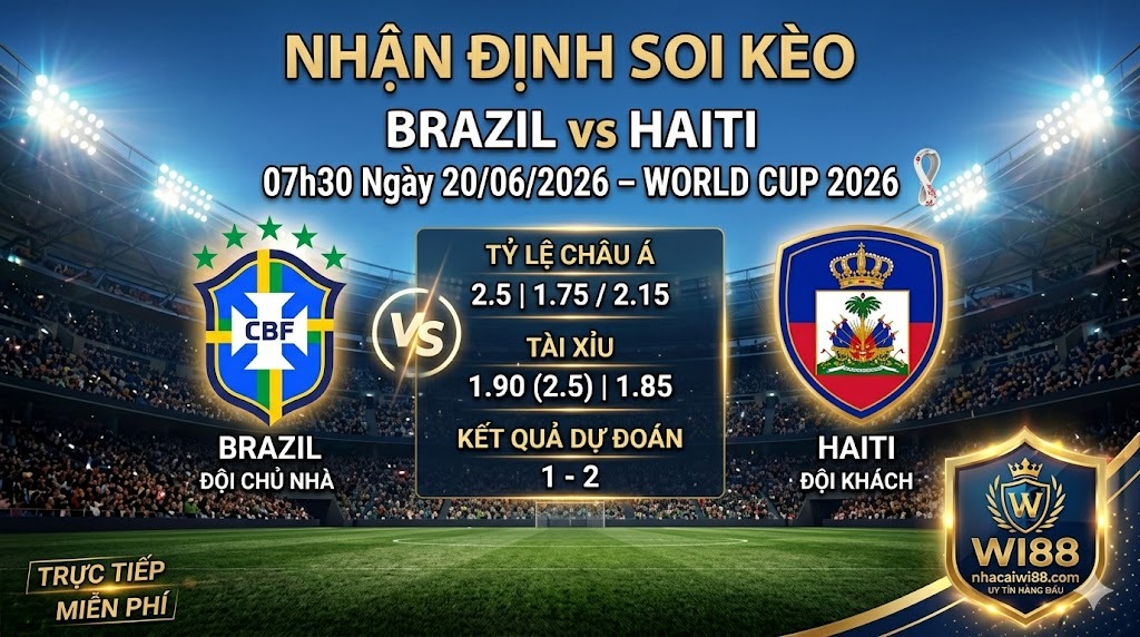 Nhận định soi kèo Brazil vs Haiti 07h30 ngày 20/06/2026 – World Cup 2026