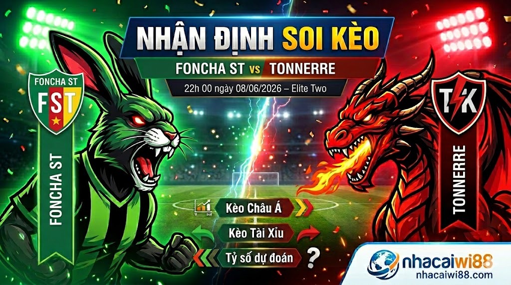 Nhận định soi kèo Foncha ST vs Tonnerre 22h 00 ngày 08/06/2026 – Elite Two