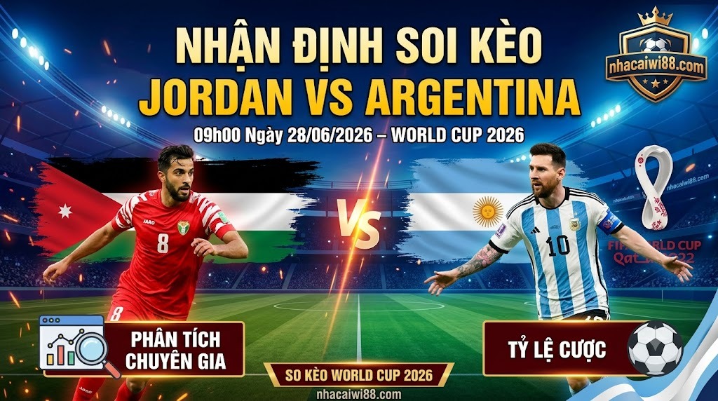 Nhận Định Soi Kèo Jordan vs Argentina 09h00 Ngày 28/06/2026 – World Cup 2026