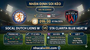 Nhận định soi kèo SoCal Dutch Lions W vs Sta Clarita Blue Heat W 09h 00 ngày 07/06/2026 – USL W League