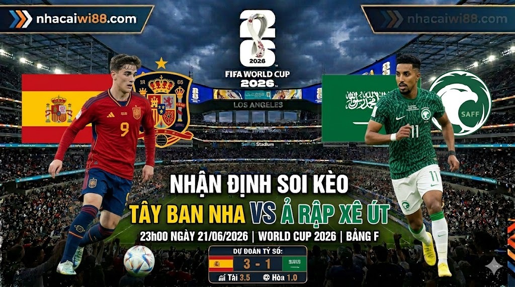 Nhận định soi kèo Tây Ban Nha vs Ả Rập Xê Út 23h00 ngày 21/06/2026 – World Cup 2026